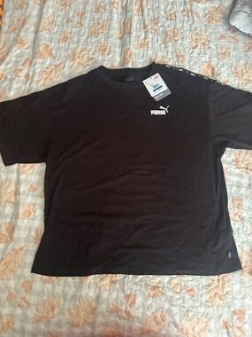 Puma Black Short Sleeve Crew with Small Chest Logo